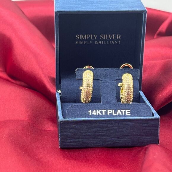 Gold Plated Hoop Earrings - Picture 4 of 7